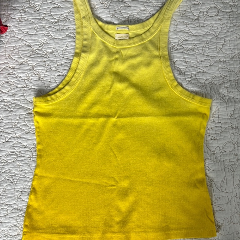 MOTHER Yellow Ombre Fitted Sleeveless Tank Top